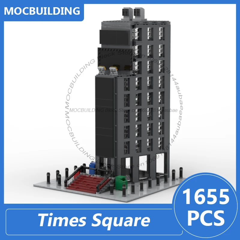 

Модель дисплея Times Square Architecture MOC, строительные блоки, сделай сам, сборка кирпичей, коллекция, креативные рождественские игрушки, подарки, 1655 шт.