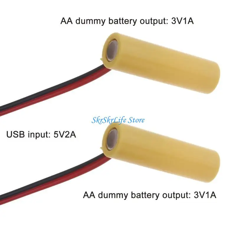 

E65E 2 in 1 3V LR6 Dummy Battery LR6 Battery Eliminators Cable Replace 2Pcs 1.5V LR6