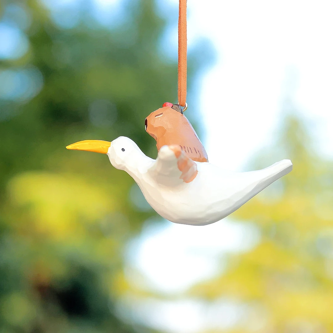 Cute Capybara Car Rearview Mirror Suspension Funny Auto Interior Decoration Pendant For Car Home Decoration Gift Car Accessories