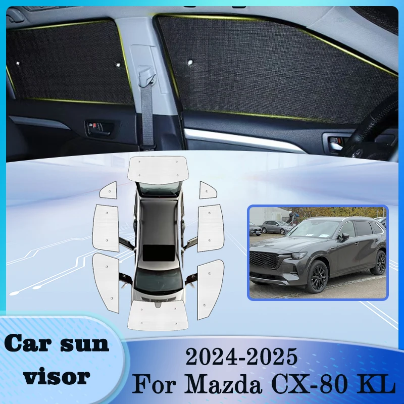 

Full Coverage Sunshade For Mazda CX-80 KL 2024 2025 Window Visor Sun Protection Heat Insulating Anti-UV Visors Auto Accessories