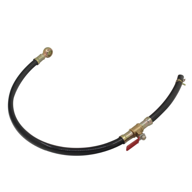 1PCS Universal Fuel Line Hose for Farm Diesel Truck Rubber Oil Pipe with Brass Shut Off Valve and Banjo Fitting 40-150cm