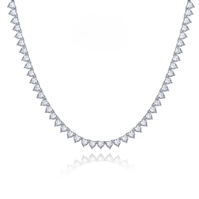 2024 new s925 silver heart-shaped white high carbon diamond necklace, European and American high-end female neck accessory