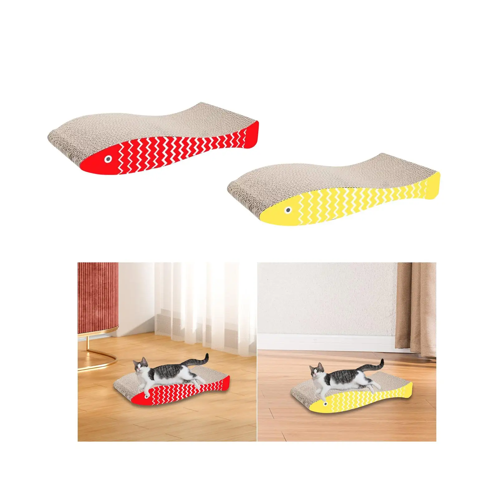 Cute Cat Scratch Pad Sturdy Cardboard Cat Scratcher for Cats Kitten Sleeping