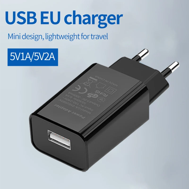 USB Charger 5V2A Mobile Phone Charging European Regulation CE/GS Safety Certification Plug Mini Convenient Travel Power Adapter