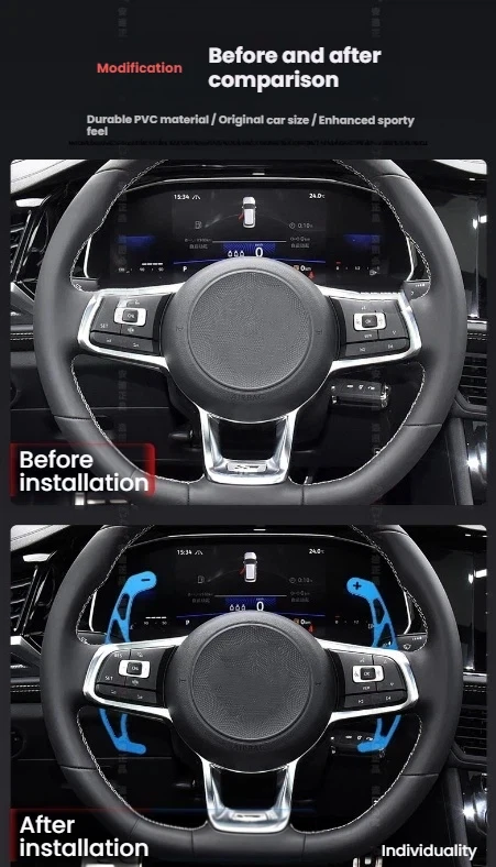 For Volkswagen VW GOLF GTI R GTD GTE MK7 7 POLO GTI Scirocco Tiguan Rline PASSAT T-ROC Car Steering Wheel Shift Paddle Shifter view 4