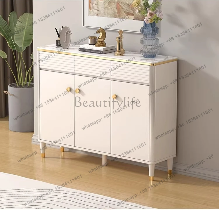 

Modern simple shoe cabinet baking paint household storage four doors large capacity porch partition shoe cabinet light luxury