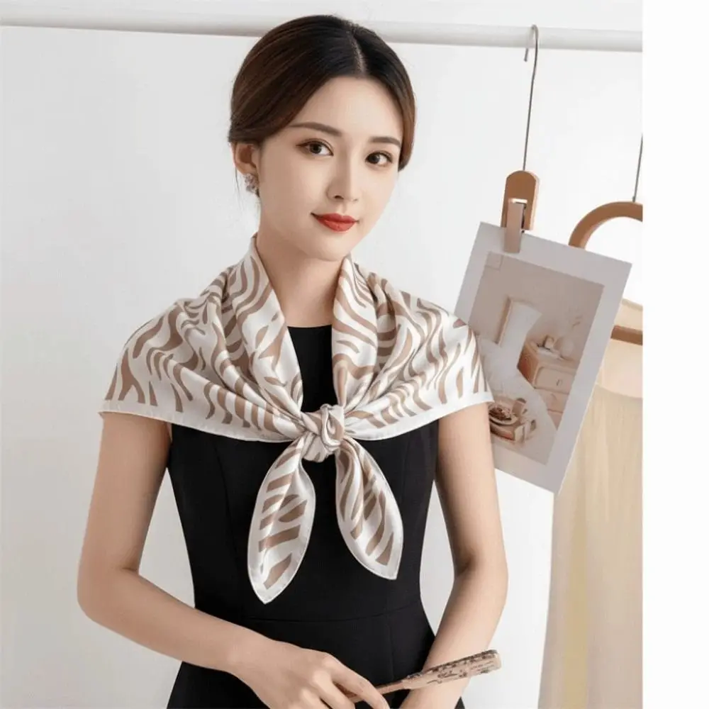 

Узорчатая шаль 90 см, квадратный платок, дышащий, легкий, в полоску, квадратный головной платок, повязка для волос, повязка на голову, шелковый шарф с принтом, пляжный платок