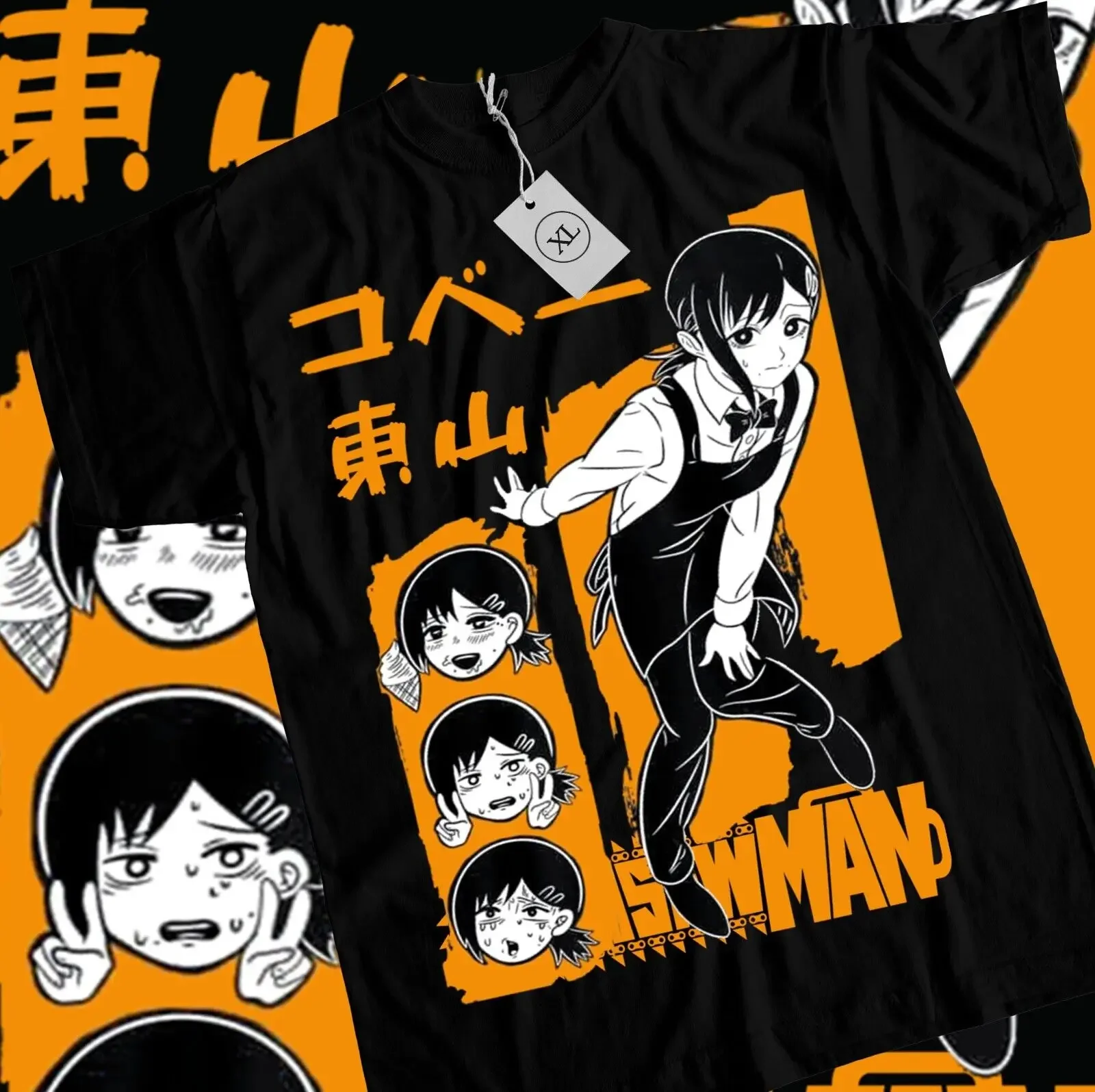 Kobeni T-Shirt Denji & Makima Chainsaw Man Pochita Horror Anime Shirt All Size