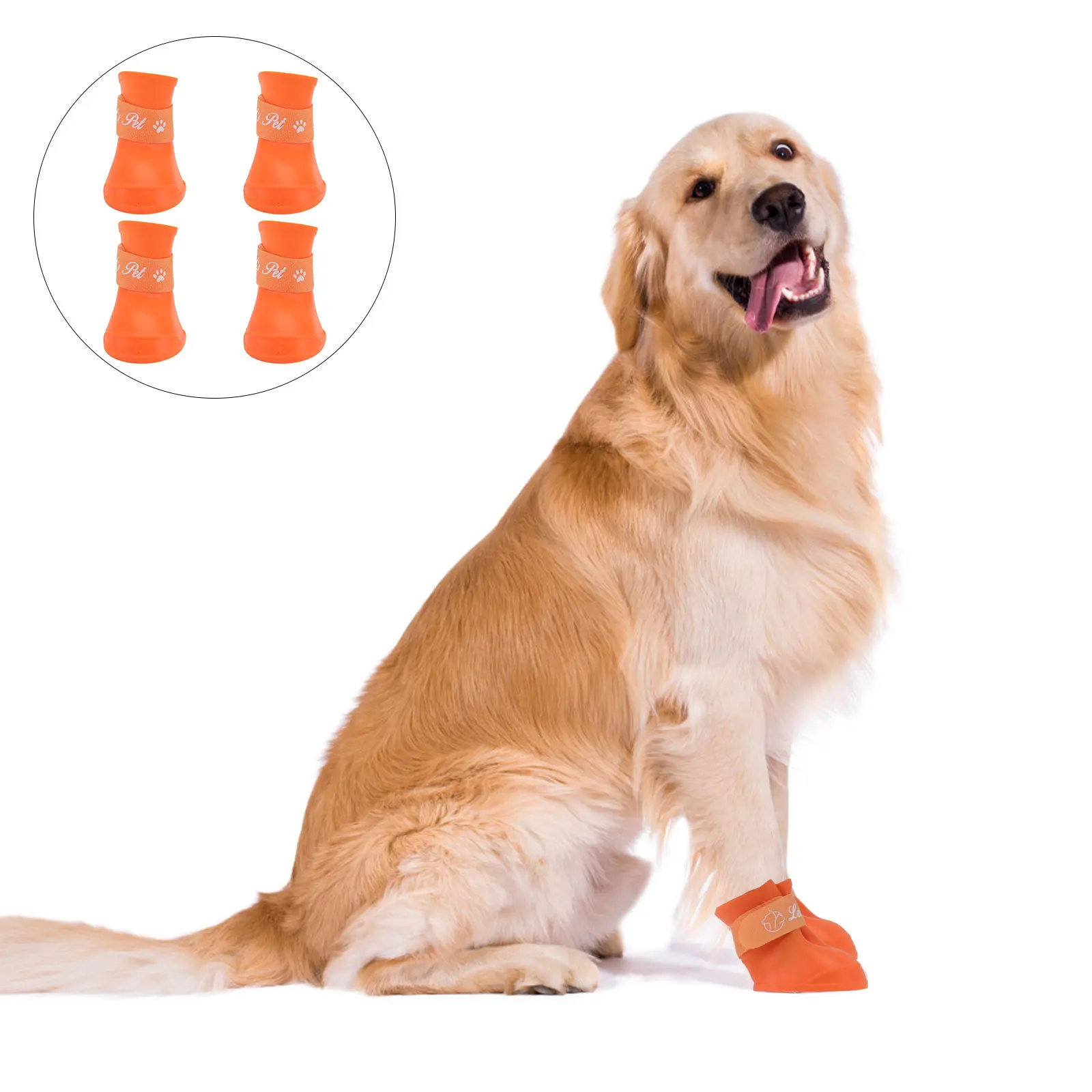 

Anti-Slip Dog Rain Boots Lightweight Flexible Rubber Soles with Adjustable Strap Candy Color Style for Active Puppies and
