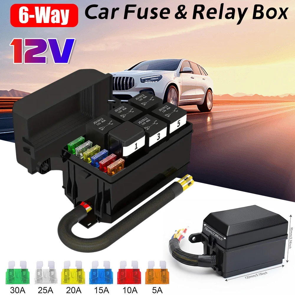6-Way 12V Car Fuse …