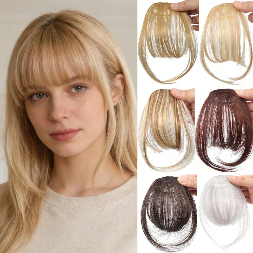 

Тонкая прямая челка на заколках из синтетических волос: естественный вид, мгновенная прическа, быстрое укладывание, для повседневного использования и вечеринок