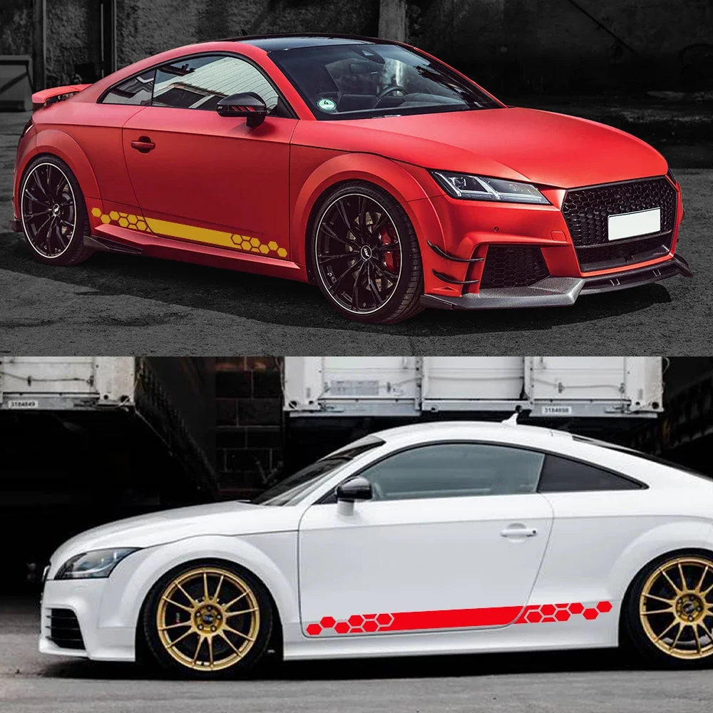 For Audi TT 8N MK1 MK2 8J Coupe MK3 8S Roadster Car Side Skirt Sticker Stripes Trims Graphics Exterior Vinyl Decals Accessories view 3
