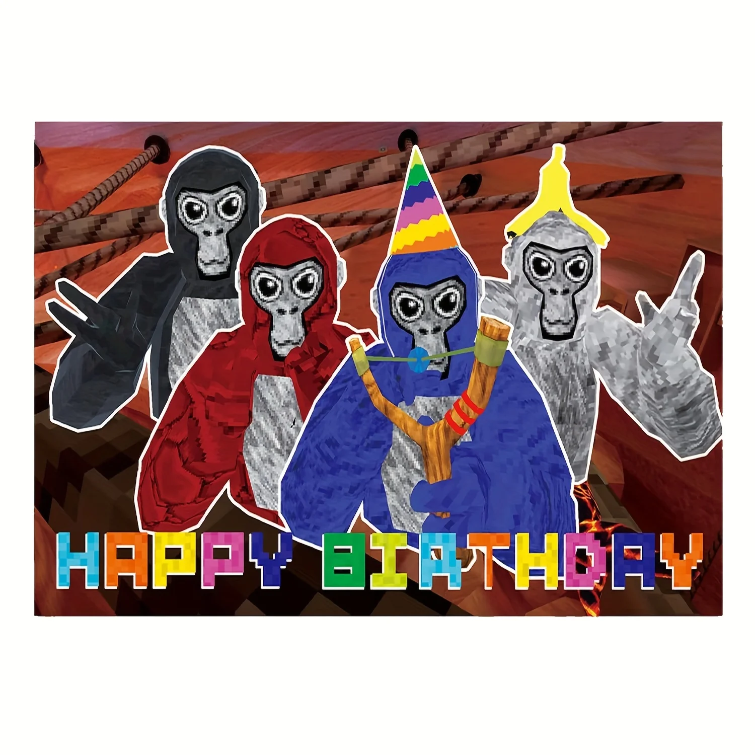  Frameless Metal Sheet Painting, Holiday Gorilla Label Party Sign - Iron Waterproof And Weatherproof Wall Decoration es, Pre-Dri