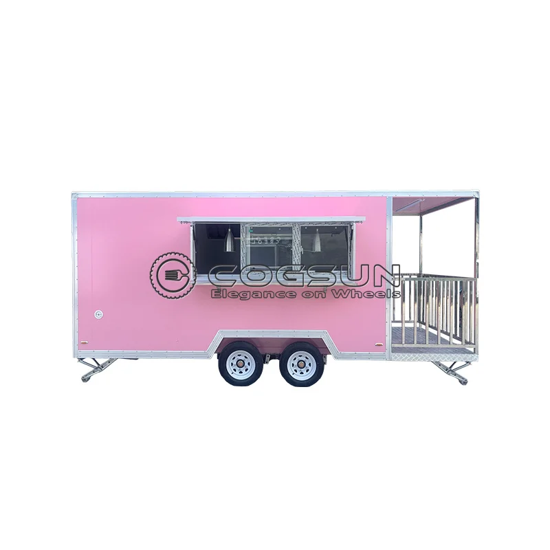 

Luxury Fast Food Cart Trailer Mobile Kitchen Coffee Truck Bbq Concession Fully Equipped
