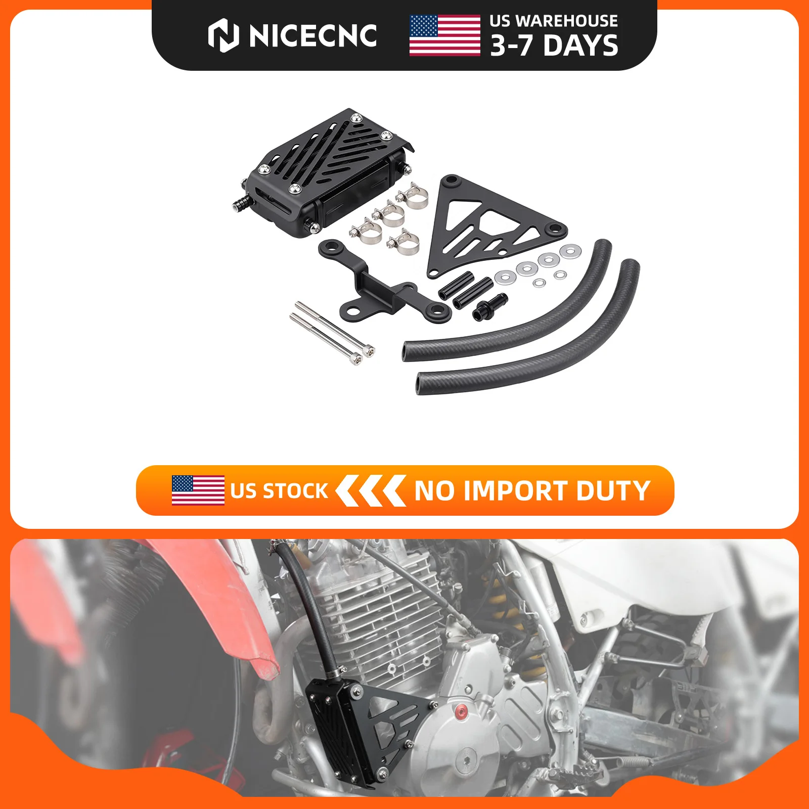 (US Stock) For 2025 Honda XR650L XR 650L 1993-2025 2024 2023 2022 Motorcycle Engine Oil Cooler Mount Bracket Engine Radiator Kit