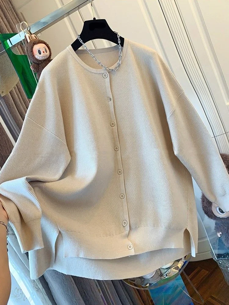 عارضة Sle جولة Ne محبوك سترة الرجال فضفاضة تناسب اللون ربيع الخريف تنوعا مريحة كسول شريط أعلى #4