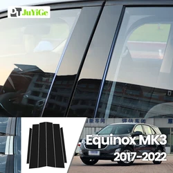 For Chevrolet Equinox 2017-2022 2018 2019 2020 2021 Bright Black Carbon Fibre Window Door B C Sticker
