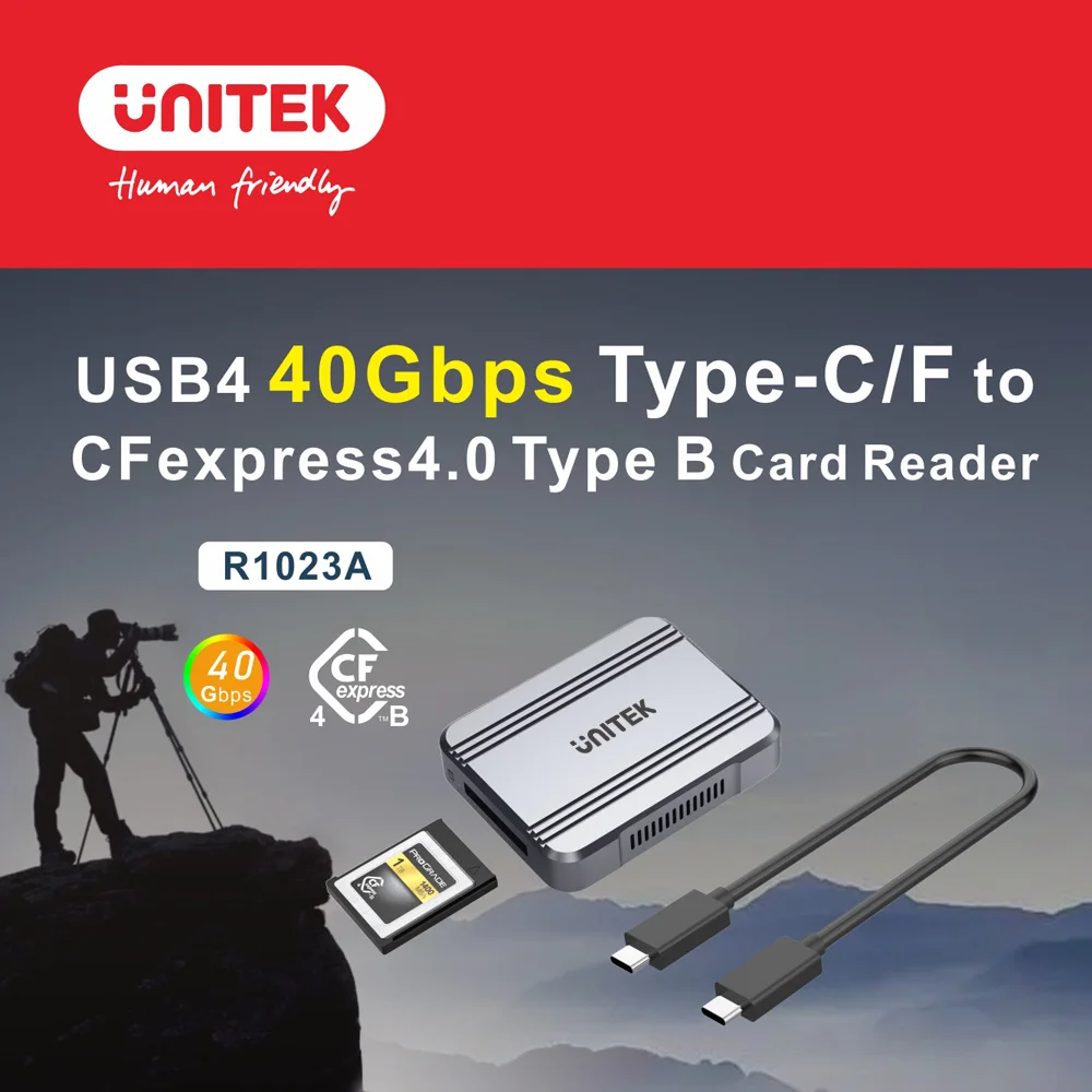 Unitek Cfexpress Type B Card Reader USB 40Gbps Type-C to CF Expres 4.0 Memory Cardreader for PC Laptop Android Windows Mac OS