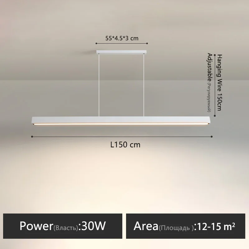 Eetkamerkroonluchter Eettafelverlichting keukenbarlicht LED lineaire lamp restaurant hanglampen moderne korte droplight