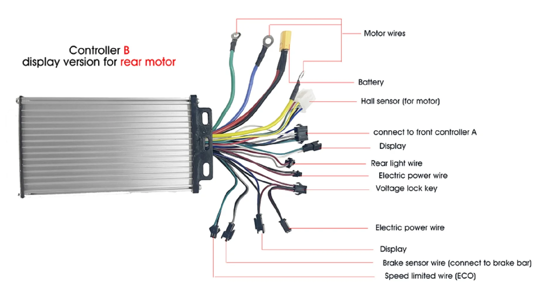 Factory Direct Sales 52v  60V 72V Intelligent Scooter Controller Dual Motor Scooter Parts And Accessories