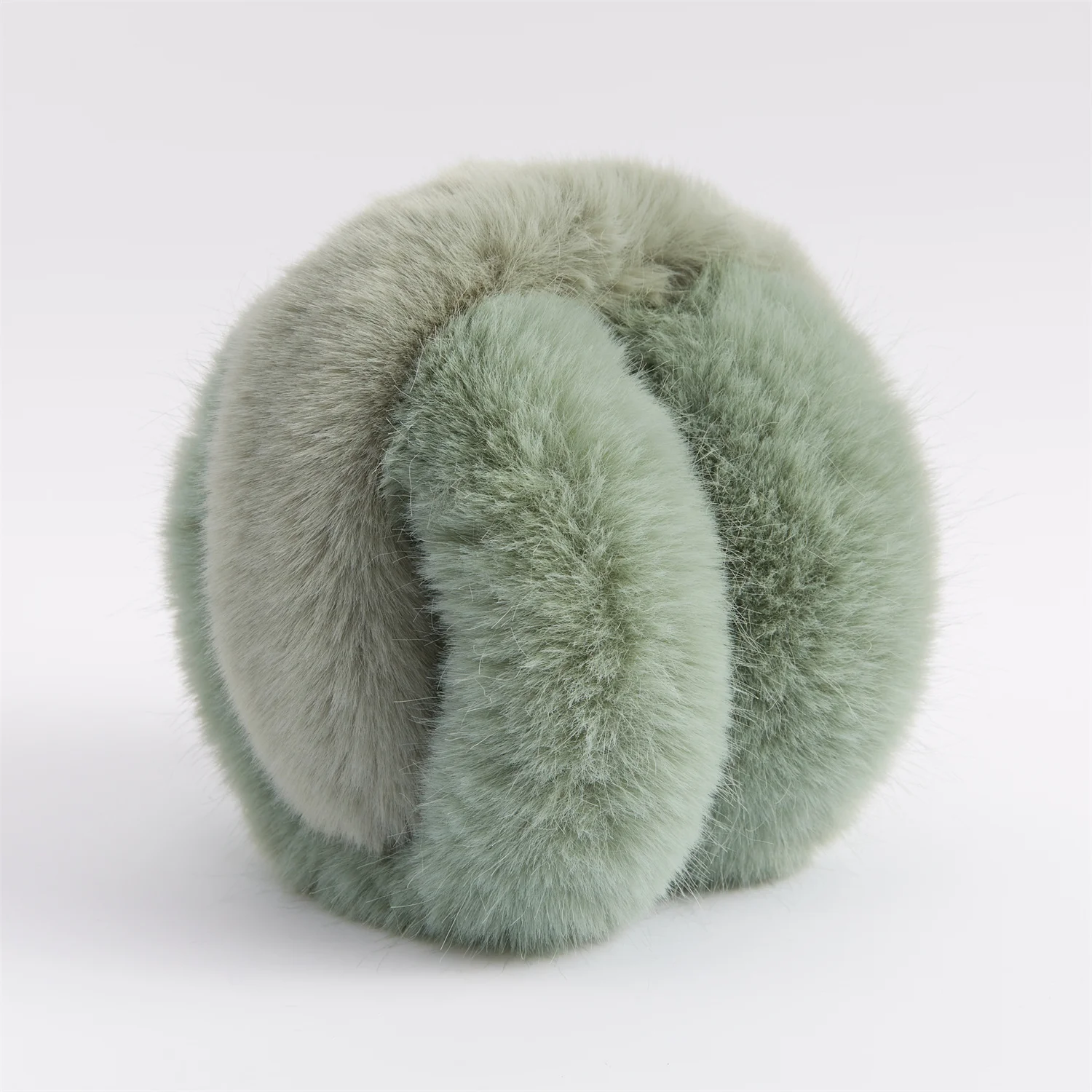 Anjj Green Earmuffs 2024 Winter New Popular Thickened Plush Imitation Rabbit Fur Ear Muffs for Family Member Gifts