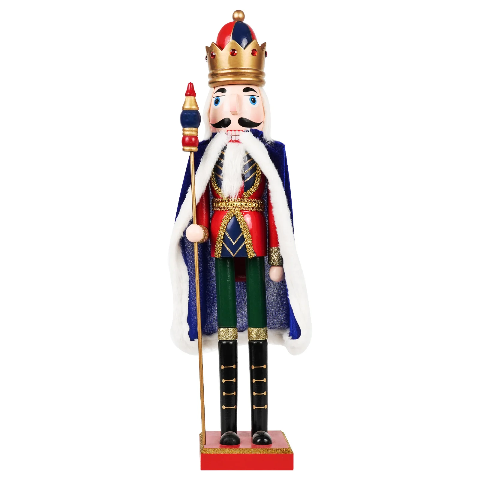 

Christmas Nutcracker Wooden Nutcracker Ornament Cloak Soldier Handcraft Doll Toy Home Office Desktop Xmas Decoration Gift