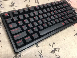 1 Set GMK Black Red Cyrillic Russian Keycaps PBT Dye Subbed Key Caps For Customized MX Switch Mechanical Keyboard Cherry Profile