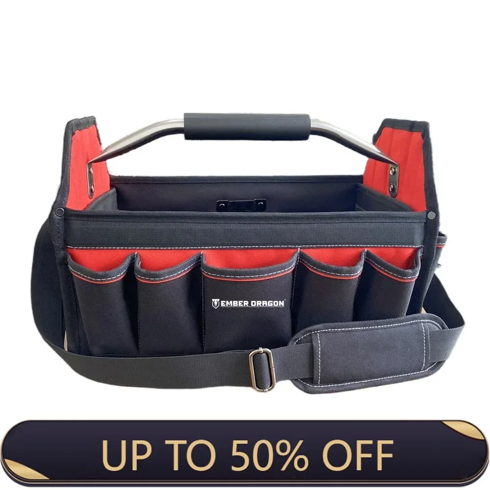 16 Inches Portable Oxford Tool Bag Reinforced Tools Bags Professional Multi-Layer Carpenter Carrier Tools Storing Hardware Store
