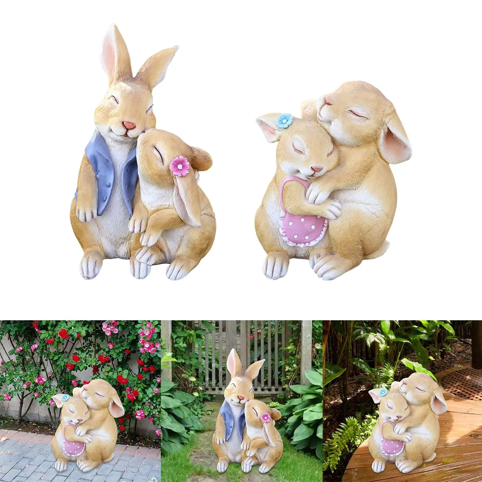 

2x уличная садовая статуя, имитация садовой смолы, очаровательная милая садовая статуя