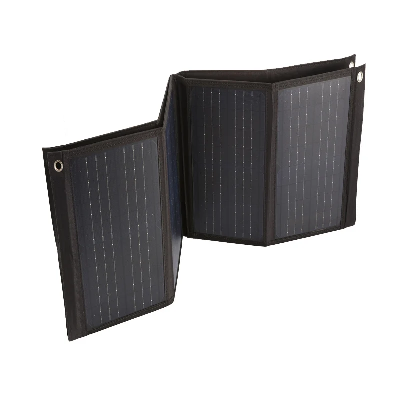 120W 18V PET Solar Panel Portable Solar Folding Pack Dual USB+DC Output Charger For Phone Outdoor Hiking Camping Power Supply