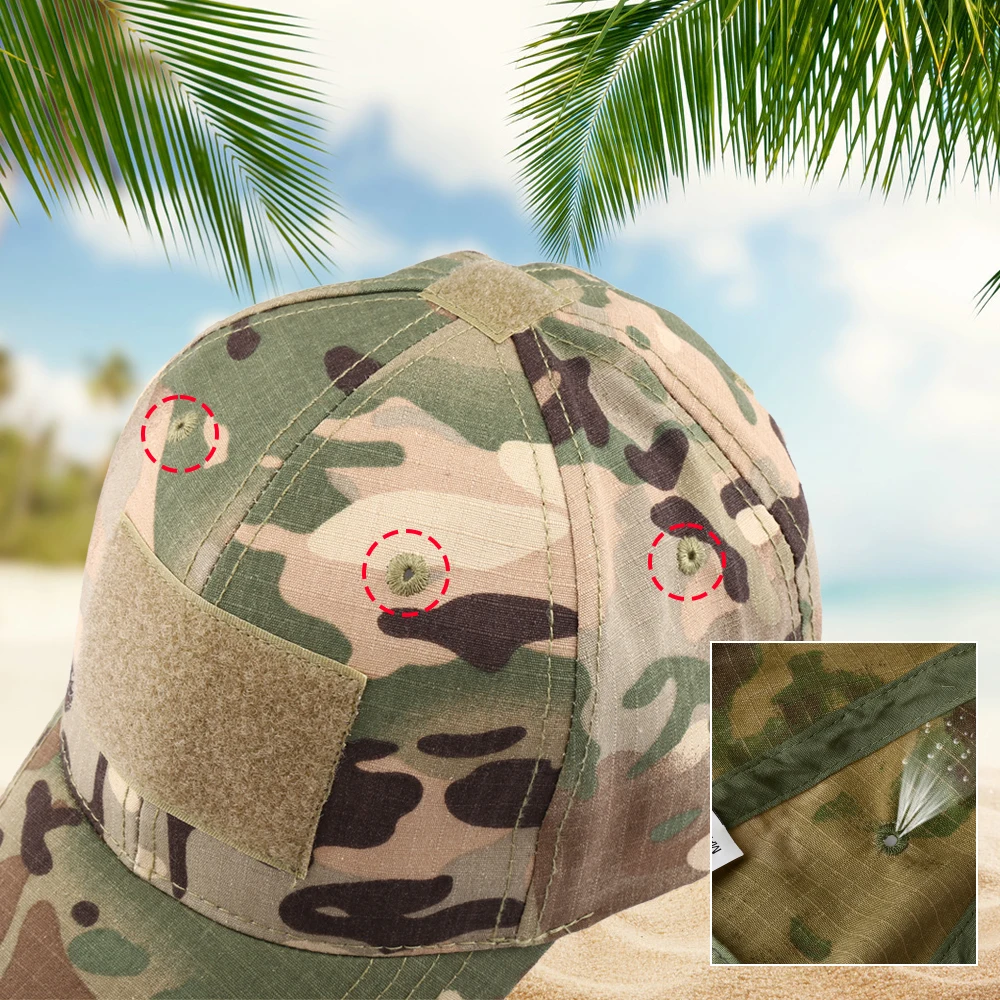 Camouflage Cap Adjustable Mesh Breathable Sports Tactical Military Army Hat Outdoor Fishing Hiking Basketball Baseball Cap