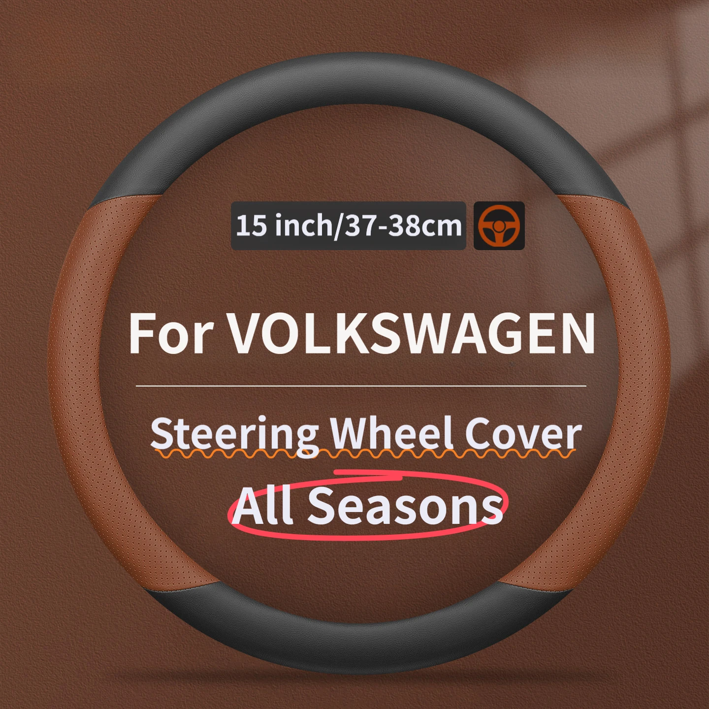 37-38cm Kratzfester Minimalistischer Lenkradbezug für Volkswagen Golf MK5, Golf MK6, Passat B6, Passat B7, Tiguan AD