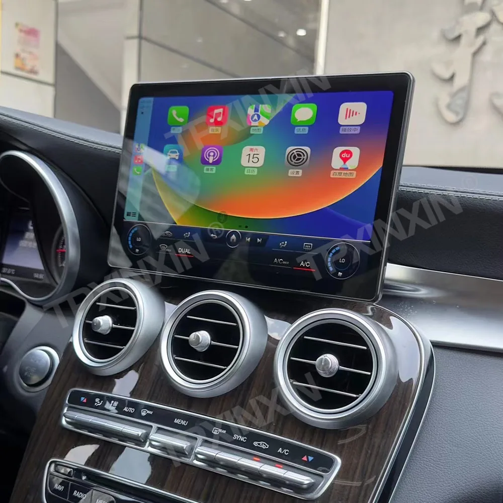11.5 Inch Car Radio For Mercedes Benz C Class GLC W205 2015 - 2019 Multimedia Player GPS Navigation QLED Touch Screen Heat Unit