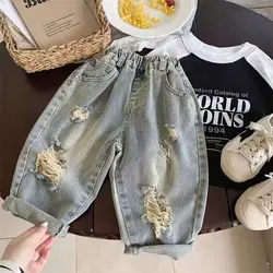 Boys Casual Jeans Children Denim Ripped Kids Trousers  Clothes 2 3 4 5 6 Years Baby Pants Jeans