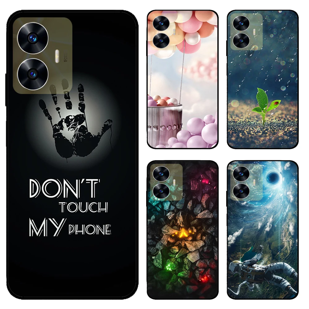 For Realme C55 Case Luxury Silicone TPU Soft Phone Back Cover Cases For OPPO Realme C55 Funda Girl Protector RealmeC55 Love Capa