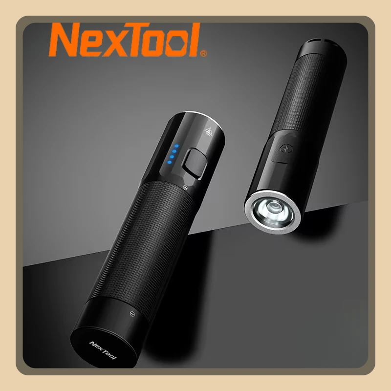 

NexTool Outdoor Strong Light Flashlight 1200lm 4500mAh LED Lamp Bead Straight Light Torch Waterproof 4 Lighting Modes Power Bank