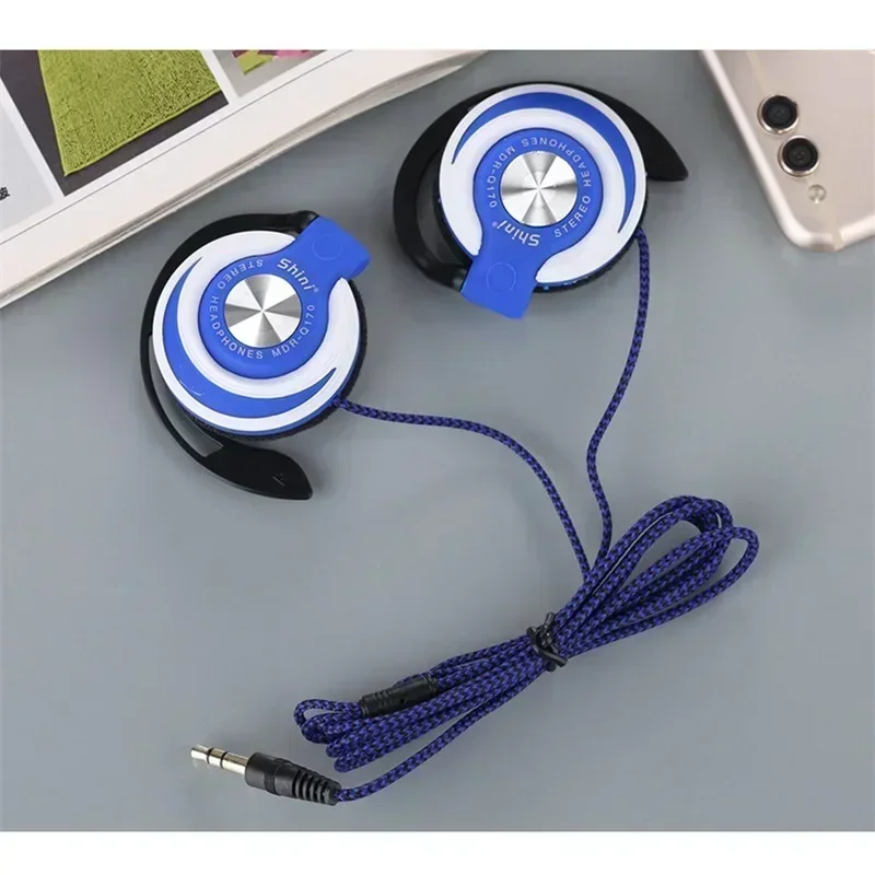 high quality 3.5mm Wired Headphones HIFI Heavy Bass Headset Over-ear Adjustable Ear hook Earphones Music Earphone for Phone