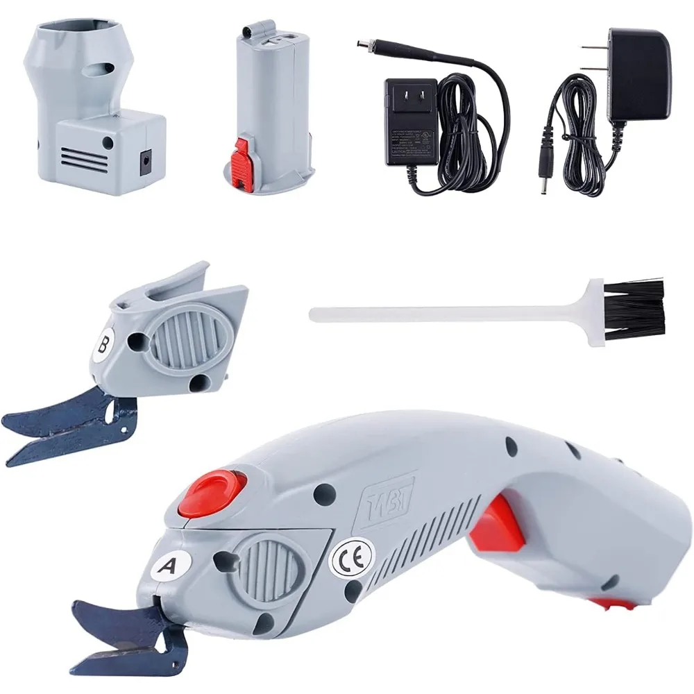 

Wbt-1 Electric Fabric Scissors Rechargeable Shears Portable Cloth Cutter with a Battery 2 Blades for Carpet/Leather/Rubber/Pape
