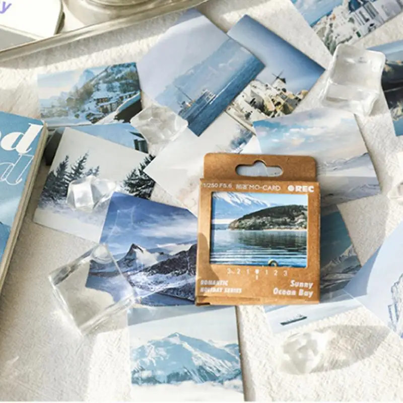 50pc/box Romantic Holiday Series Decorative Sticker Scrapbooking Label Diary Stationery Album Phone Ins Scenery Journal Planner