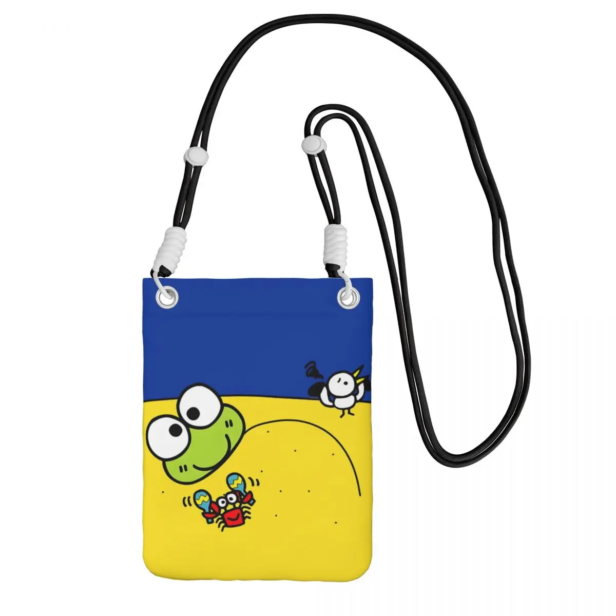 

Custom Fashion KeroKeroKeroppi Mobile Phone Bag Women Men Cute Frog Shoulder Crossbody Bag For Travel Detachable Shoulder Strap