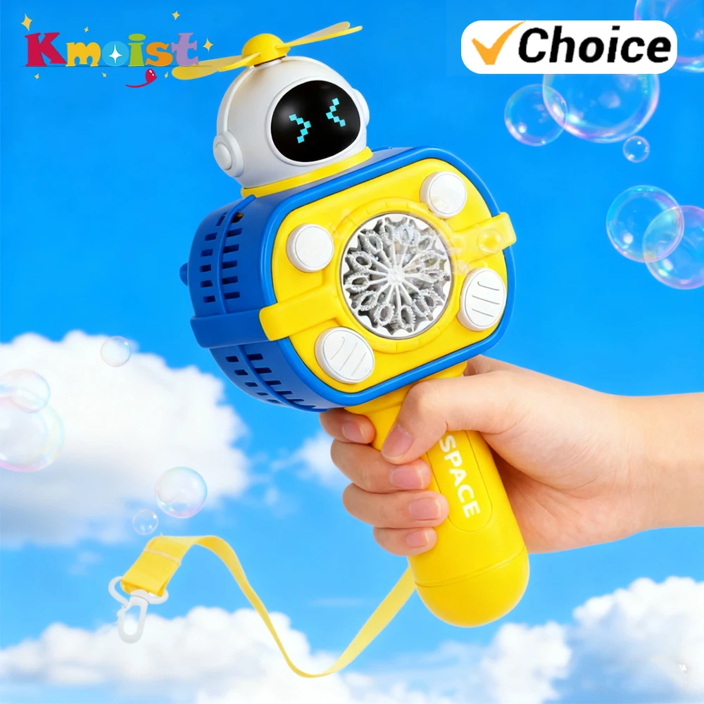 Bubble Gun Rocket Bubbles Machine Fully Automatic Shape Spaceman Soap Blower With Light Boys Girls Kids Toys Childrens Day Gift