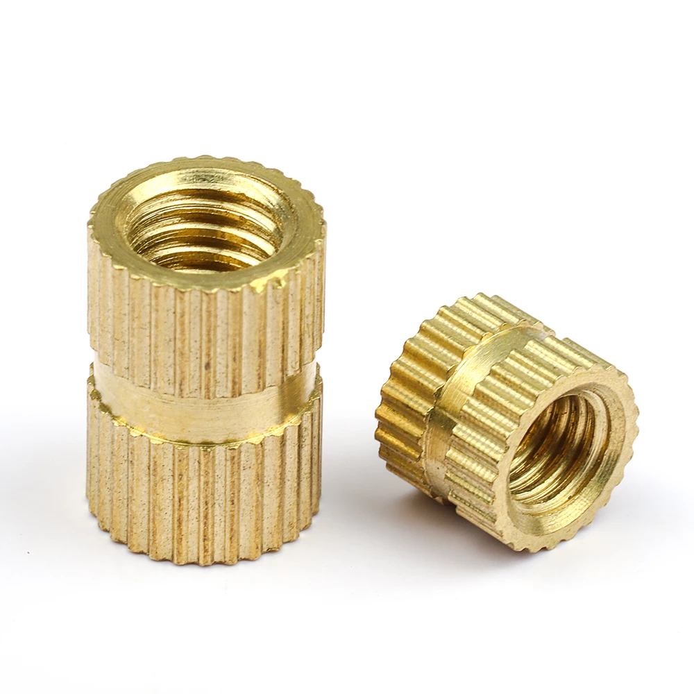 Copper Knurled Insert Nuts M2 M2.5 M3 M4 M5 M6 M8 Brass Injection Molding Embedded Nut for 3D Printer Embedment Embed Parts Nuts