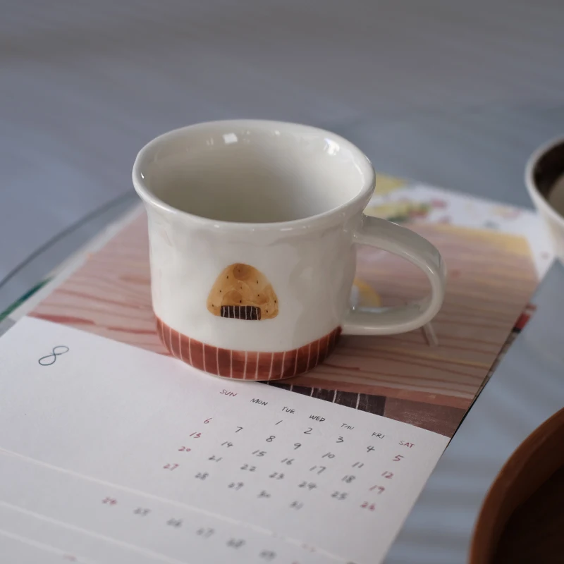 

Hand painted pumpkin rice ball water cup ceramic