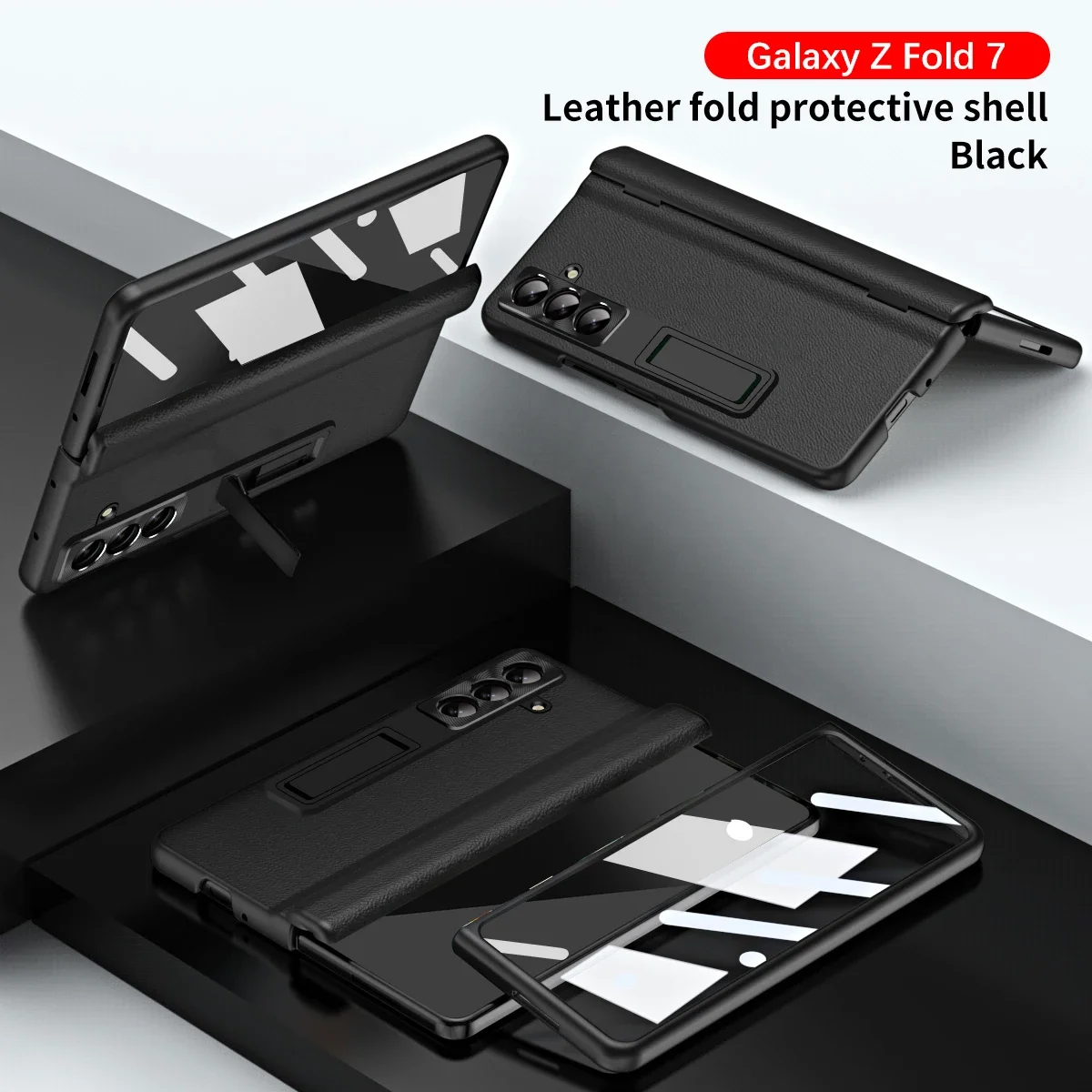 

Invisible Stand Phone Case For Samsung Galaxy Z Fold 7 6 5 4 3 With Screen Protector Film & Camera Film Full Protective Cover