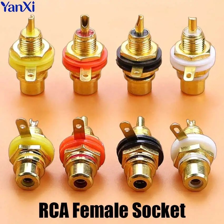 

2/4pcs RCA Jack Female Socket Connector Solderable Panel Mount Plug For DIY Wire AV Audio Amplifier Terminal Adapter Couple