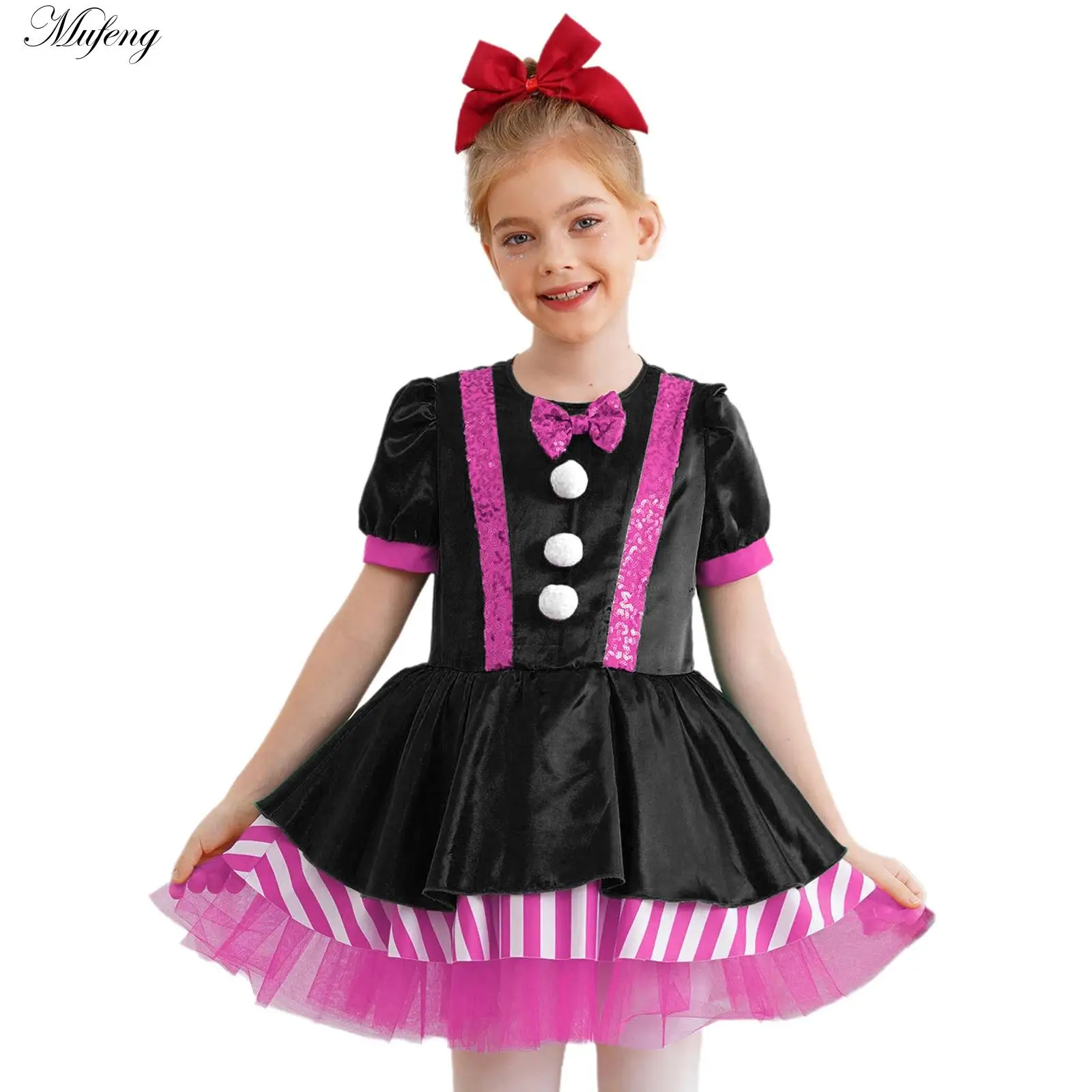 

Girls Christmas Ballet Tutu Dance Dress Candy Cane Costume Sequin Striped Figure Skating Dress for Xmas Party Carnival Dancewear