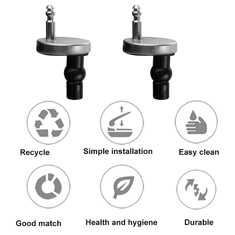 2 Stück WC-Sitz-Scharniere, oben geschlossen, weich, frei lösbar, schnelle Montage, robustes Scharnier, Toiletten-Sitz-Top-Fix-Scharnier-Packung, Badezimmer-Zubehör