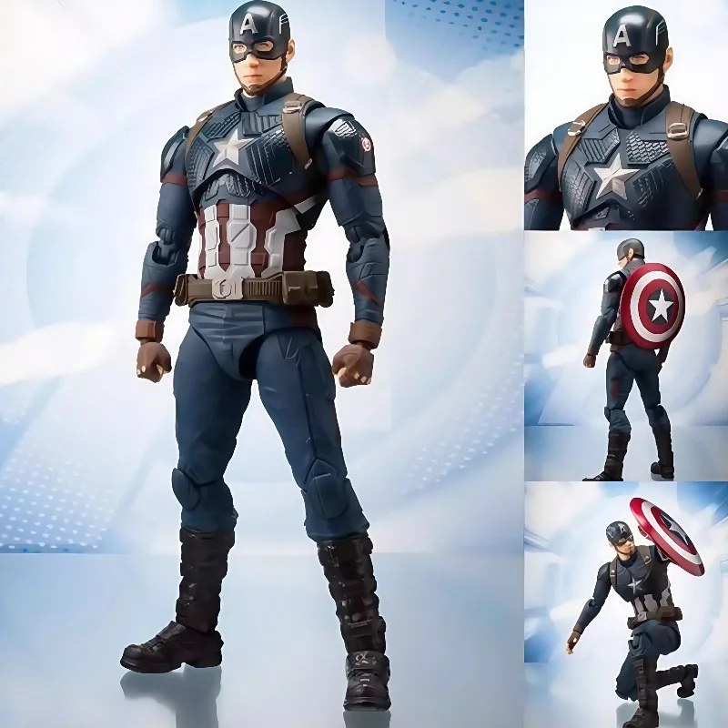

The Avengers: Endgame Battle Shf Captain America 2 Body Parts Movable Take By The Hand Spear Handmade Model Children'S Toys Box