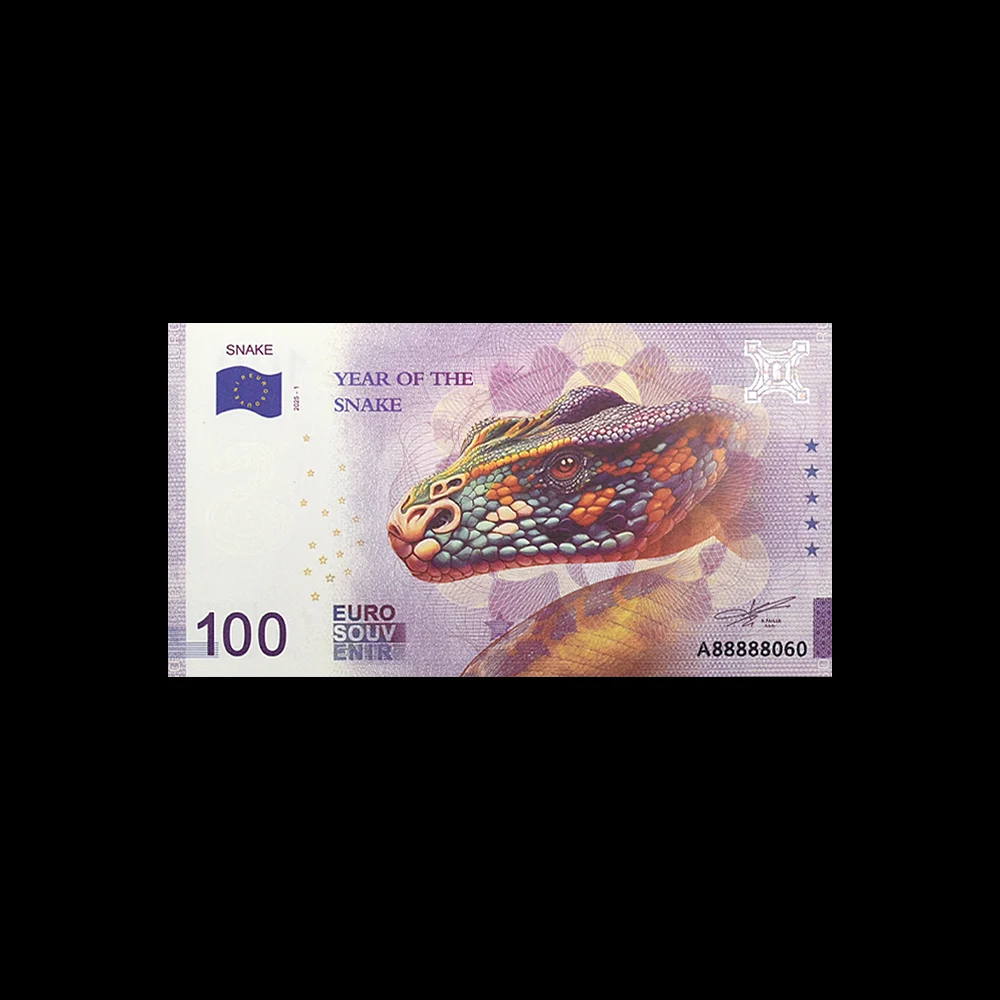 2025 Year of The Snake Paper Banknotes Money 100 Euro Zodiac Anti-counterfeit Collect Christmas Gift