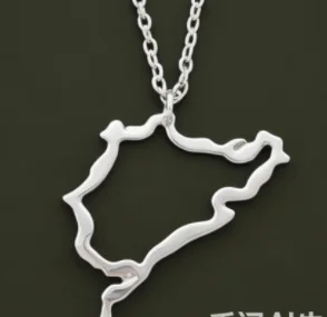 Nurburgring Circuit Necklace Track Map  Autodrome Nordschleife Sudschleife Pendant Speed Raceway Jewelry